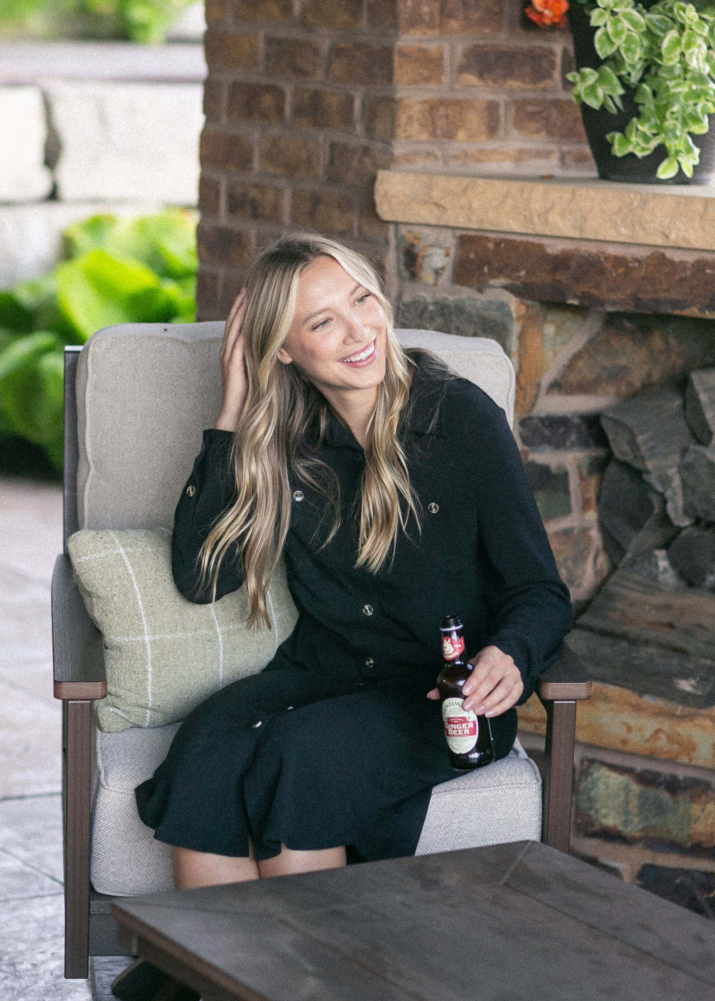 Teagan Black Ultra Soft Shirt Dress | Milk & Baby