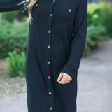 Teagan Black Ultra Soft Shirt Dress | Milk & Baby