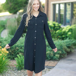 Teagan Black Ultra Soft Shirt Dress | Milk & Baby