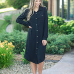 Teagan Black Ultra Soft Shirt Dress | Milk & Baby