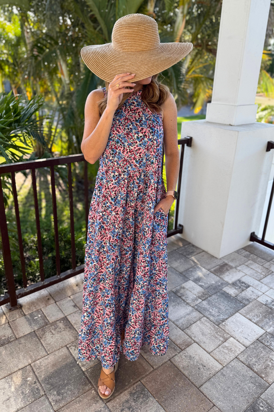 Tie Back Bow Nursing Dress in Berry Garden