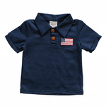 Navy Flag Polo | Milk & Baby