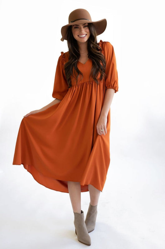 Burnt Orange Nursing Dress Milk & Baby