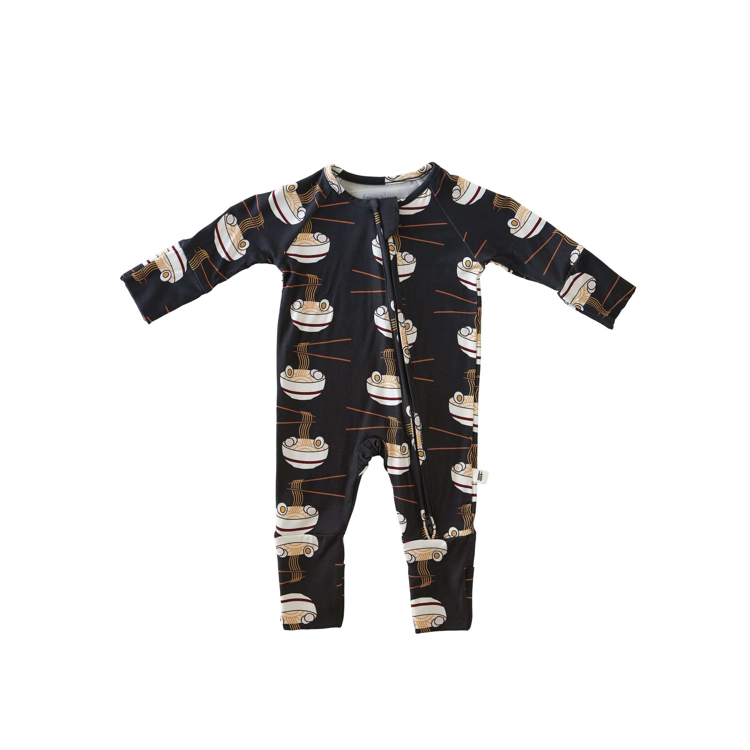 Ramen | Bamboo Zip Pajamas | Milk & Baby