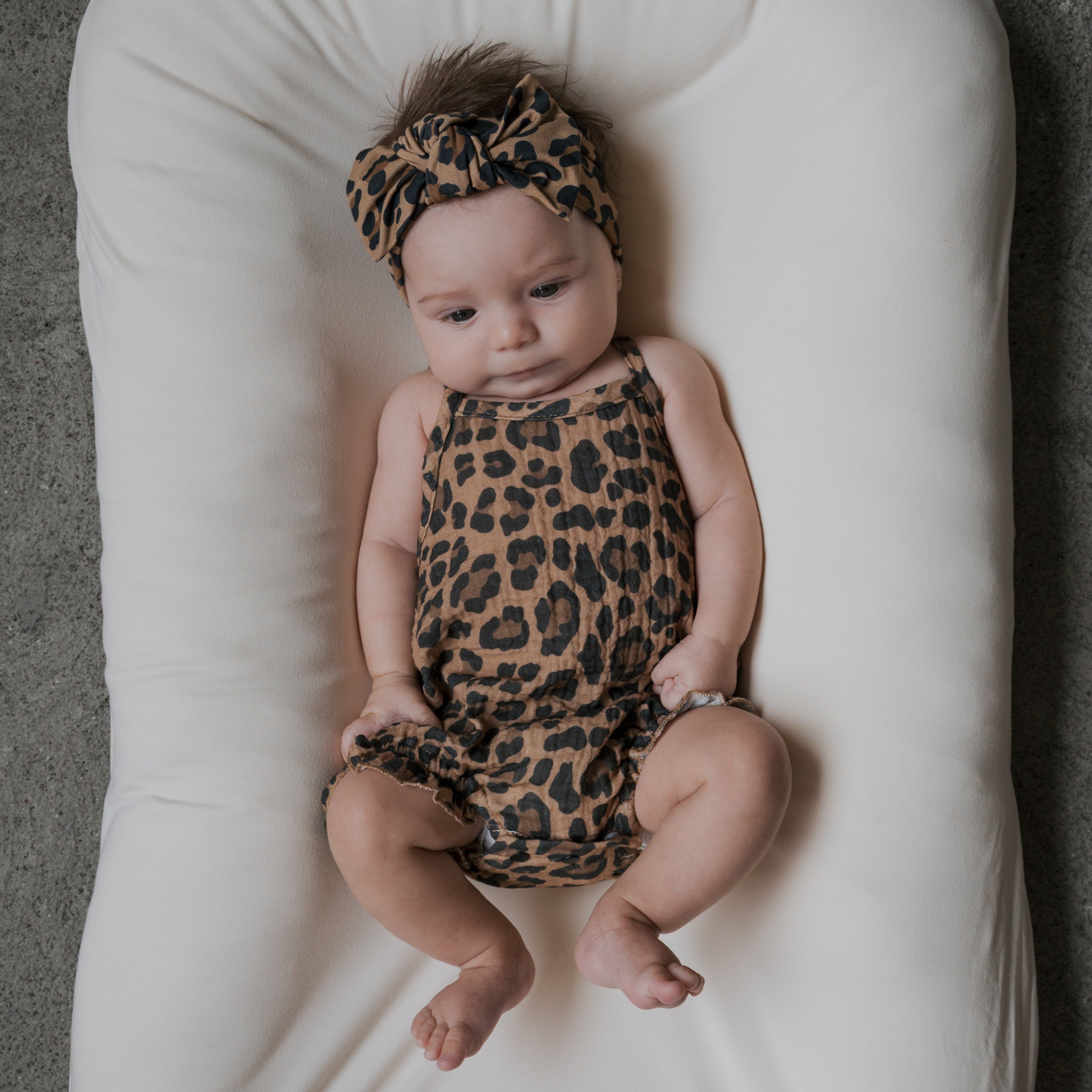 Forever French Baby Leopard Muslin Sleeveless Tank Baby Romper | Milk & Baby