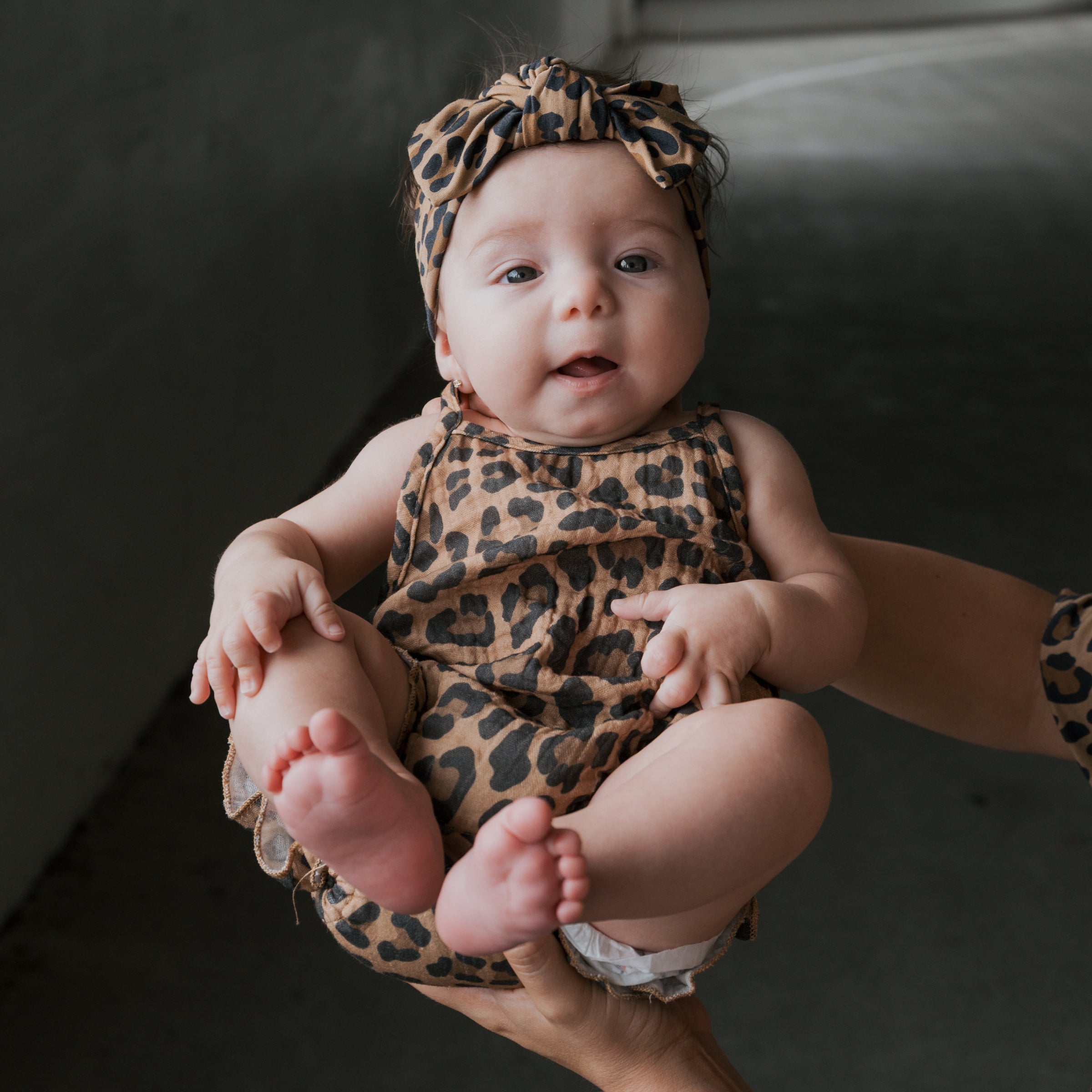 Forever French Baby Leopard Muslin Sleeveless Tank Baby Romper | Milk & Baby