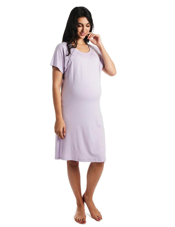 Rosa Hospital Gown in Lavender - Milk & Baby 