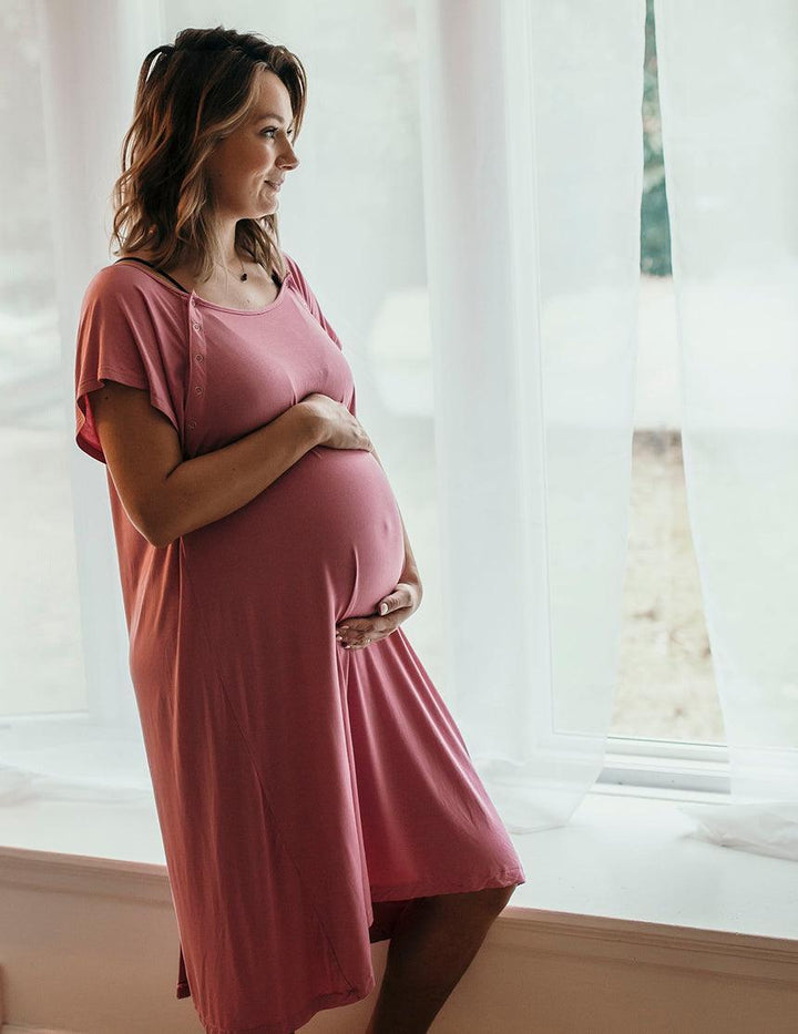 Rose Pink Labor & Delivery Gown - Milk & Baby 