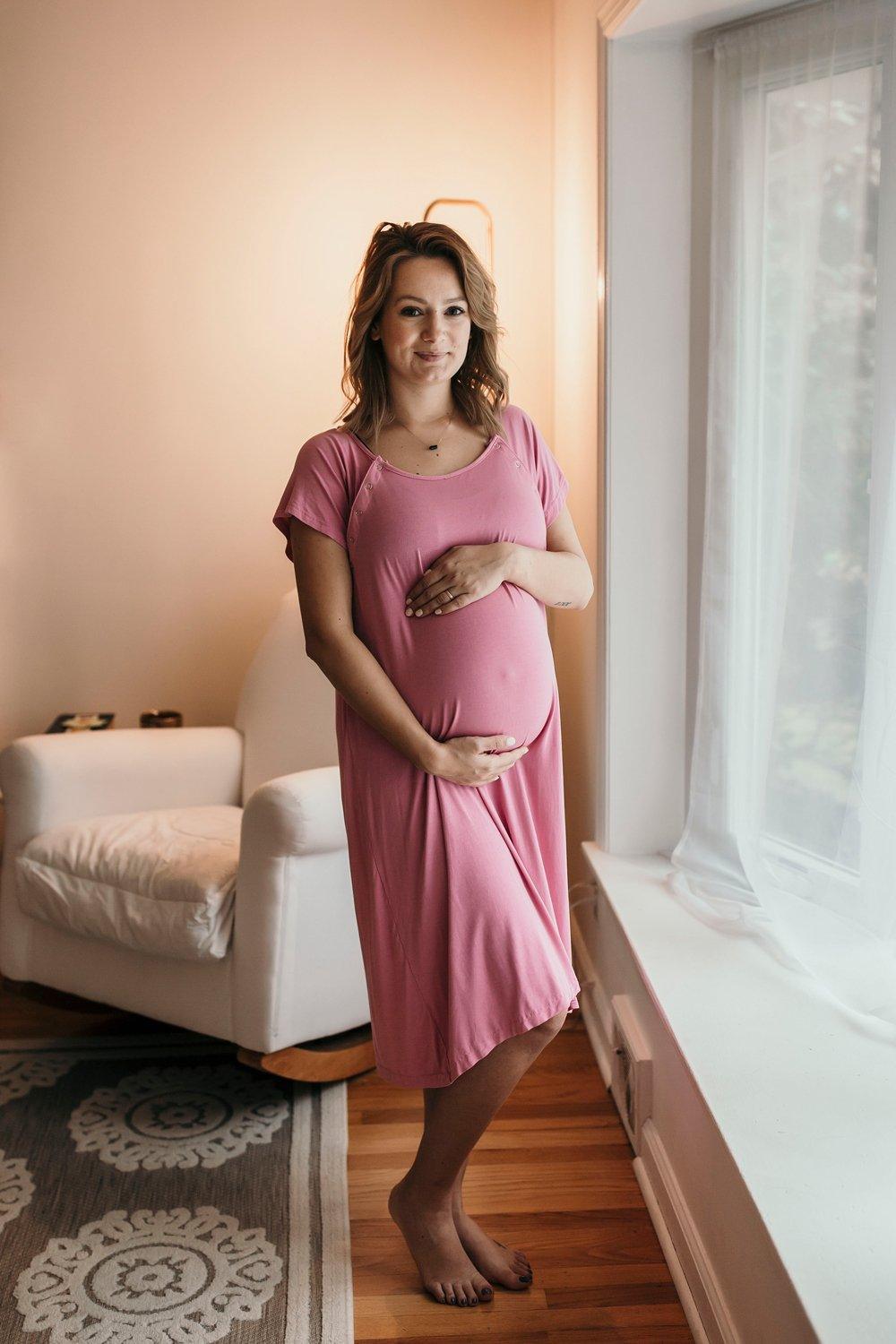 Rose Pink Labor Delivery Gown Milk Baby Milk Baby