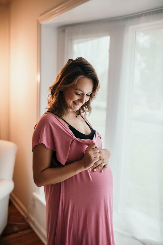 Rose Pink Labor & Delivery Gown - Milk & Baby 