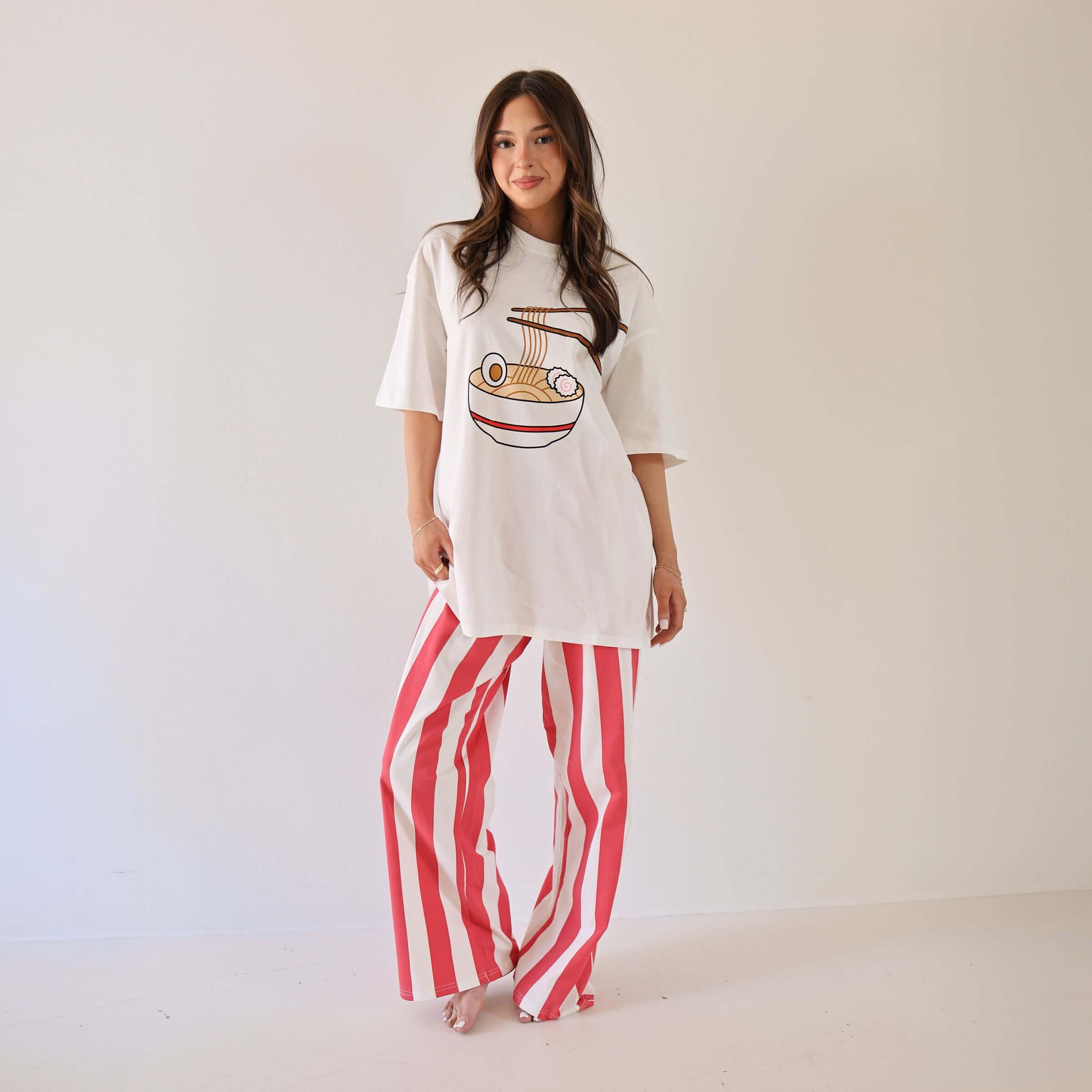 Ramen Tokyo Stripe | Women's Wide Leg Pants | Milk & Baby