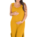 Ruffle Strap Labor & Delivery Gown in Honey - Milk & Baby 
