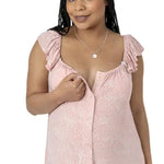 Ruffle Strap Labor & Delivery Gown in Pink Hydrangea - Milk & Baby 