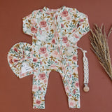 Ruffle Zipper One Piece | Dusty Pink Floral