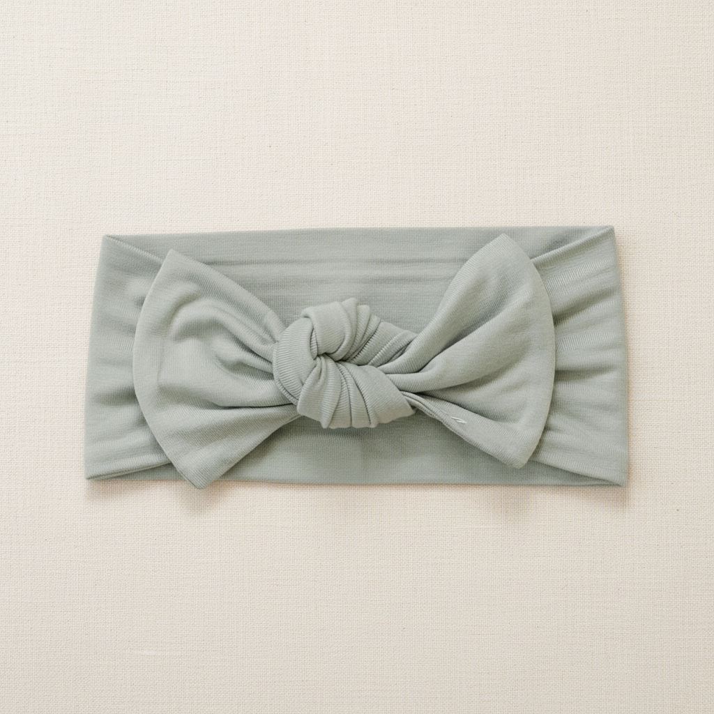 Sage Bamboo Head Wrap - Minimal Flat Lay