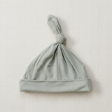 Sage Bamboo Newborn Knot Hat - Minimal Flat Lay