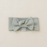 Sage Organic Cotton Ribbed Head Wrap - Minimal Flat Lay