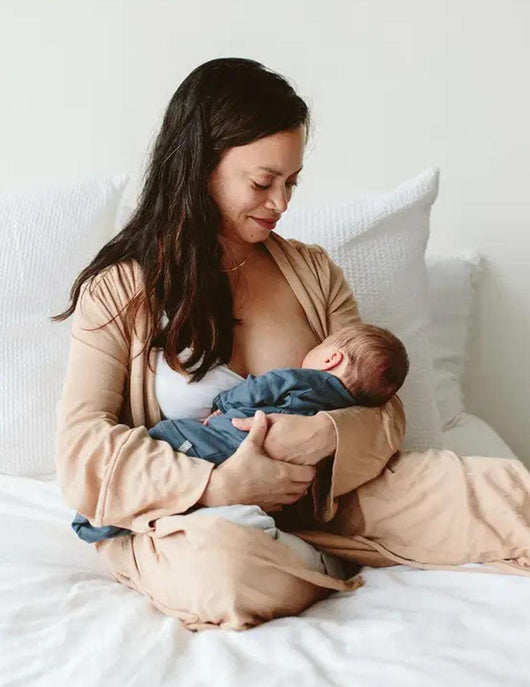 Sandstone Viscose Organic Cotton Mommy Robe - Milk & Baby 