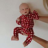 Scarlet Gingham | Bamboo Zip Pajamas | Milk & Baby
