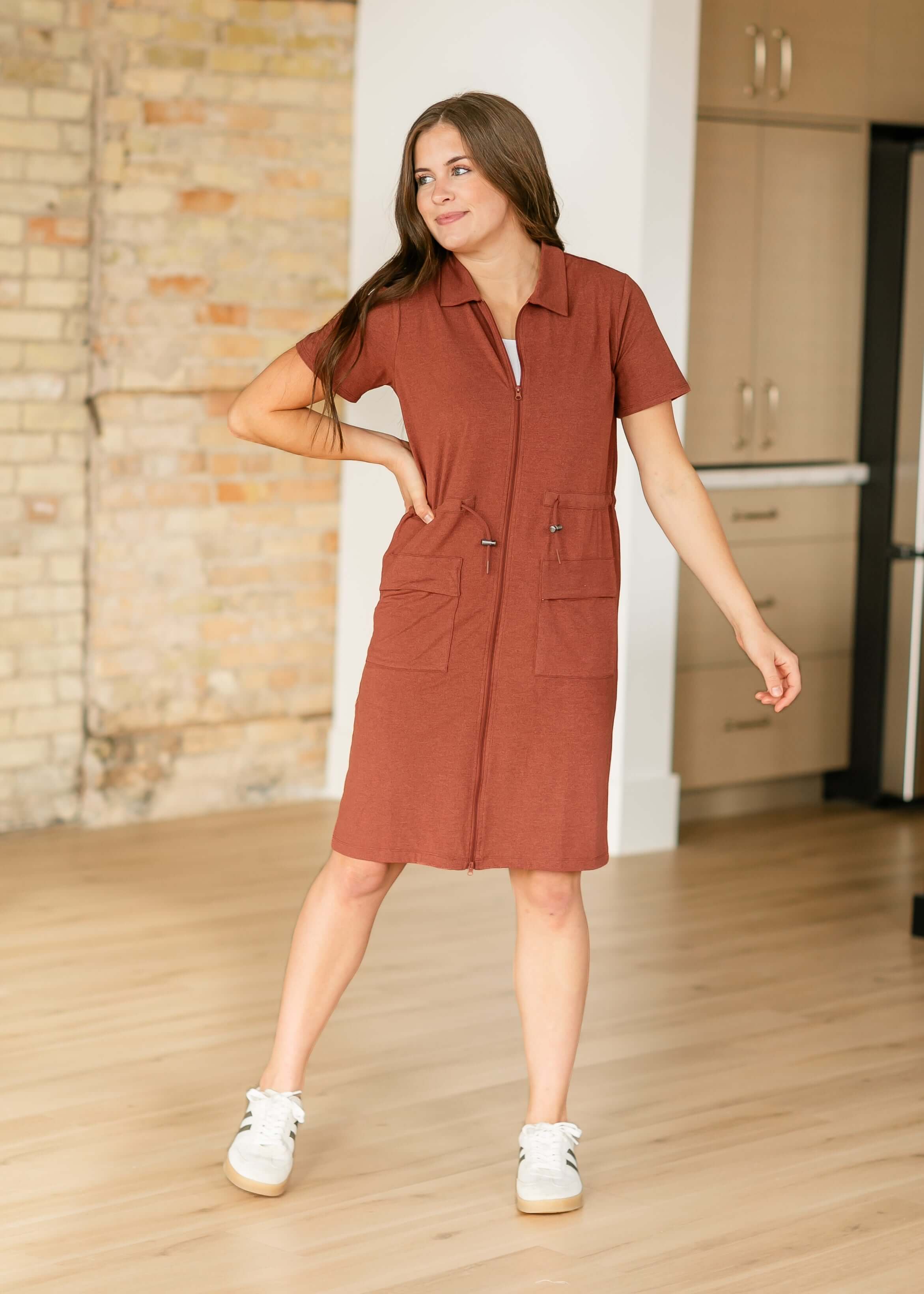 Scout Zip Front Athletic Midi Dress | Milk & Baby