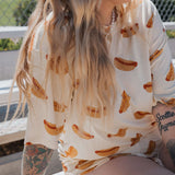 Hot Dogs | Women's Bamboo Short Set featuring a fun hot dog print on an oversized t-shirt.