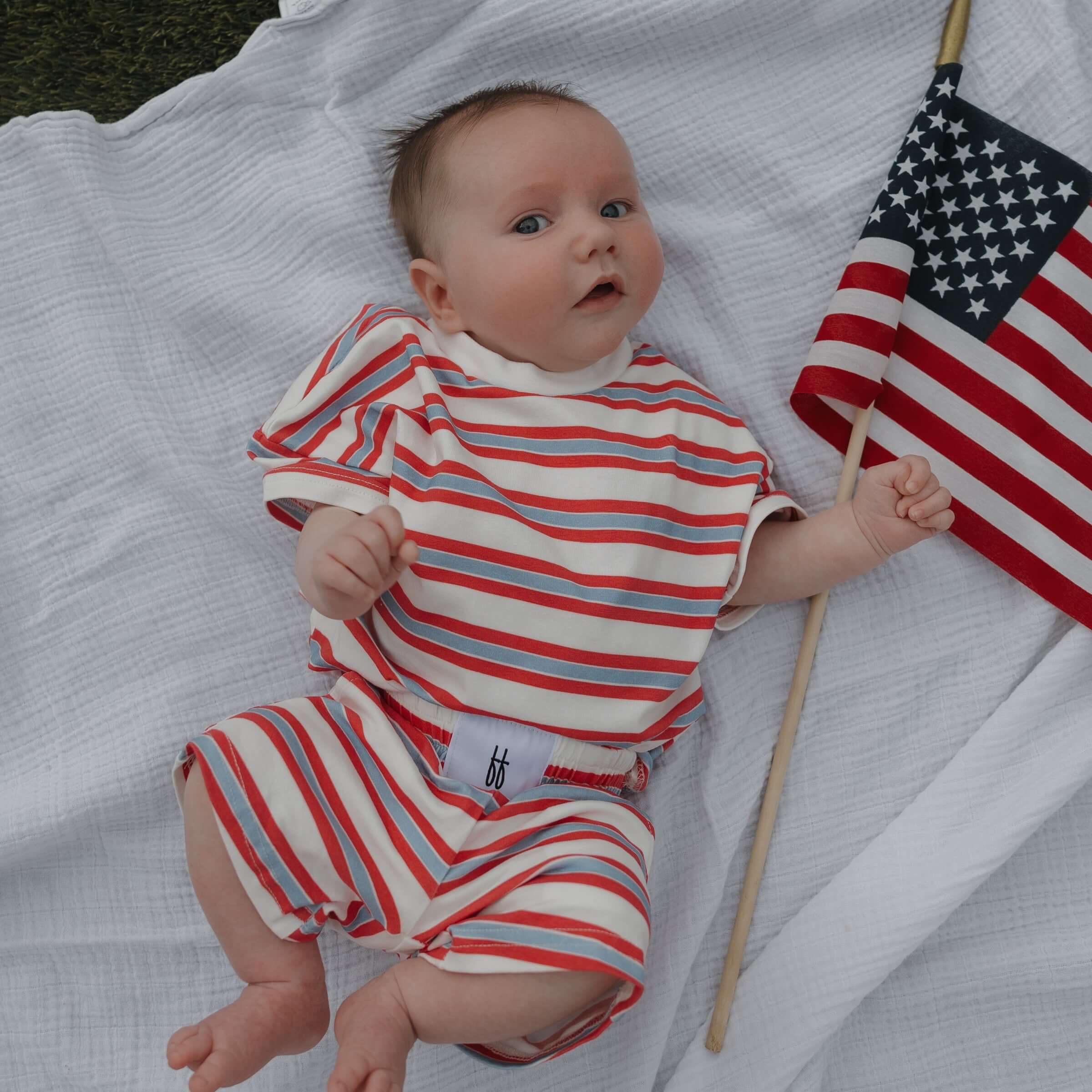 Heritage Stripe | Child Short Set | Milk & Baby