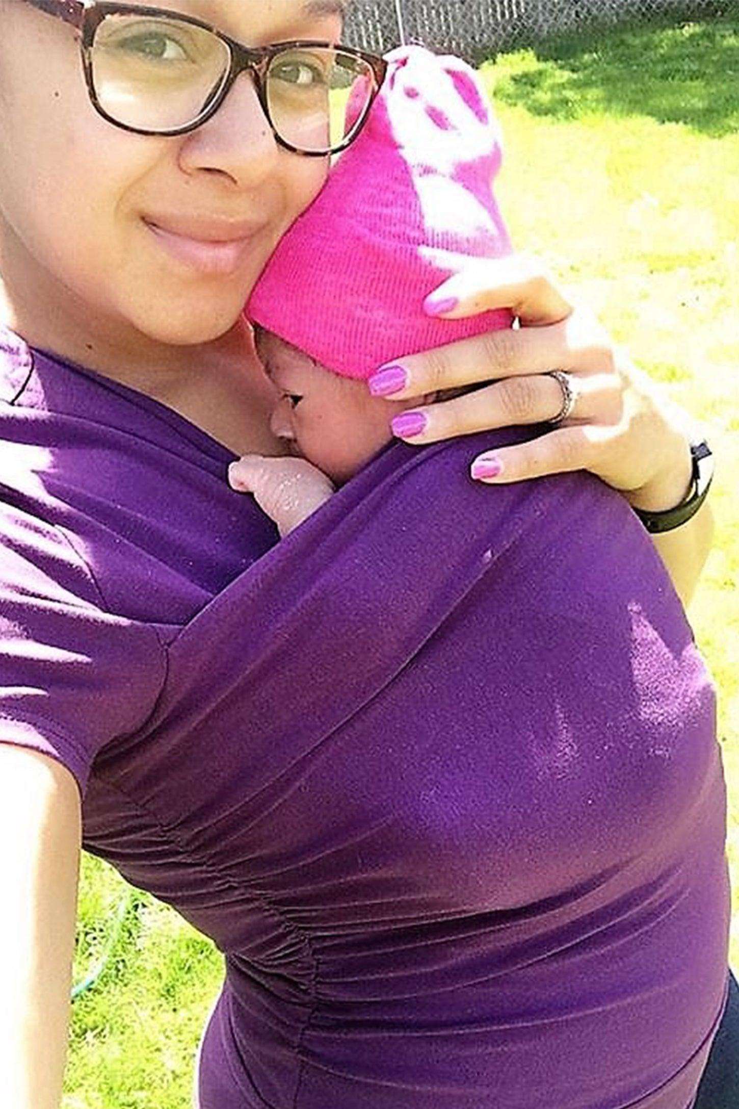 Skin To Skin Kangaroo T-Shirt & Nursing Top | Lagoon Blue | Milk & Baby