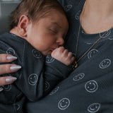 Smiley Ribbed | Bamboo Zip Pajamas