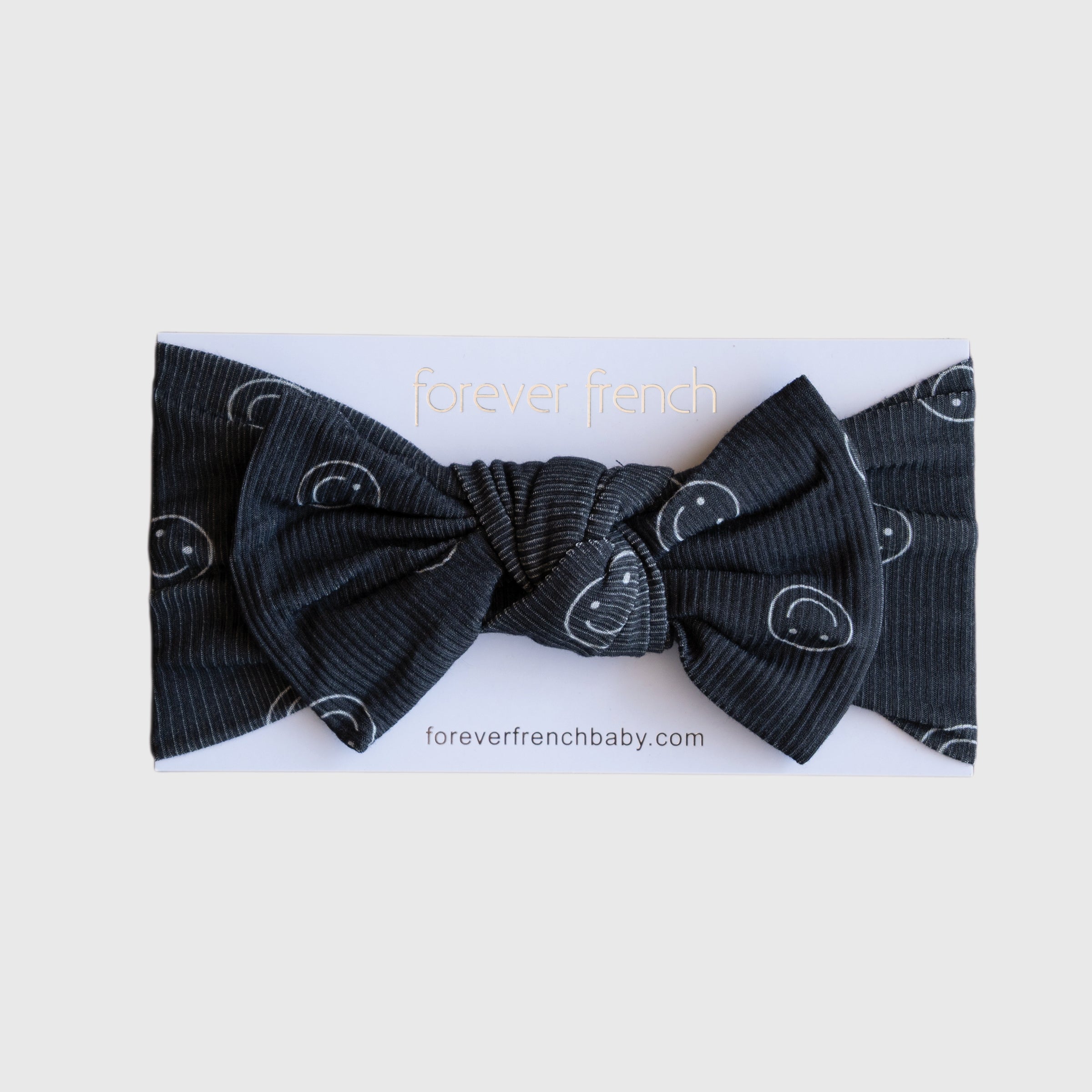 Forever French Baby Smiley Ribbed Bamboo Baby Head Wrap with Bow | Milk & Baby