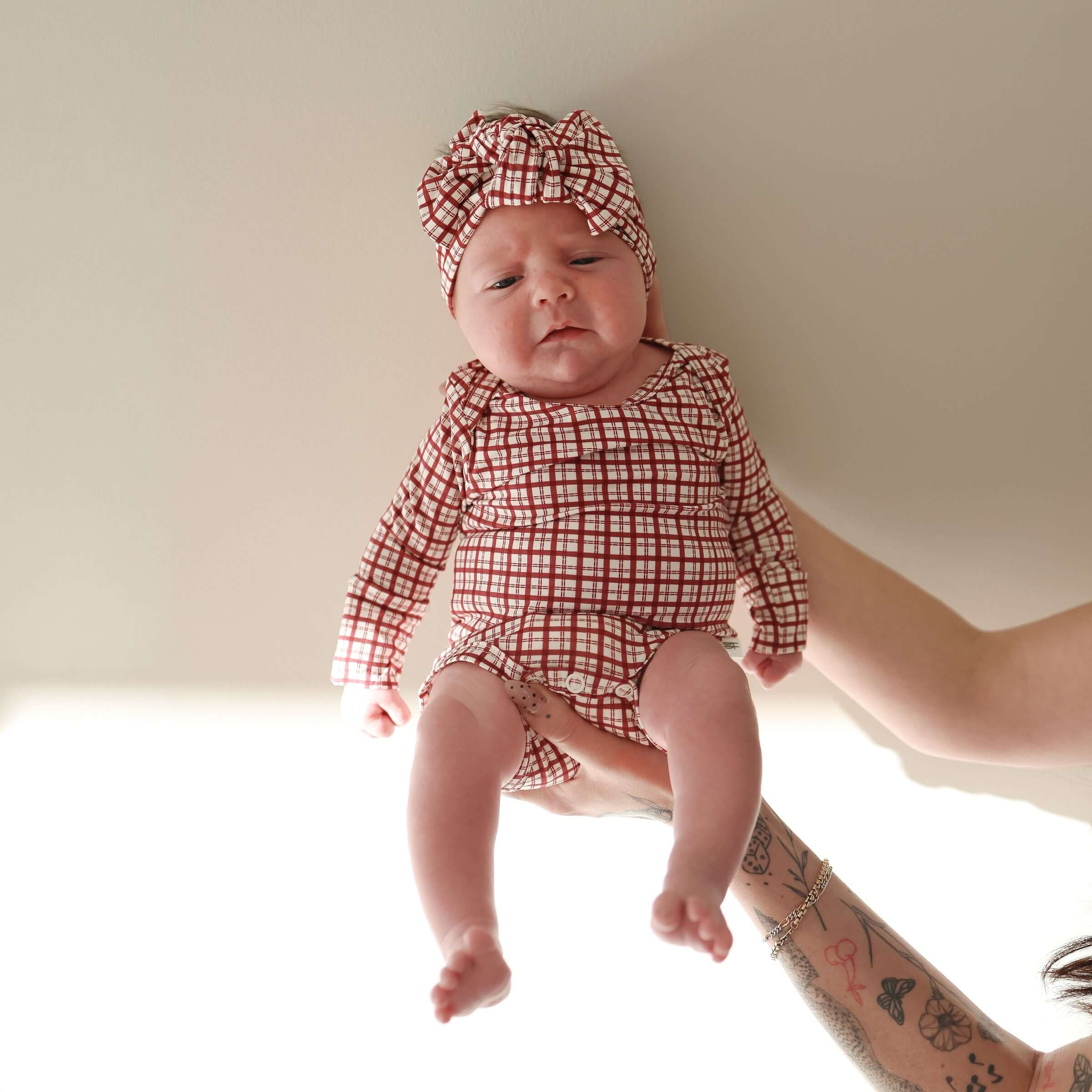Window Pane | Long Sleeve Bamboo Snapsuit | Milk & Baby