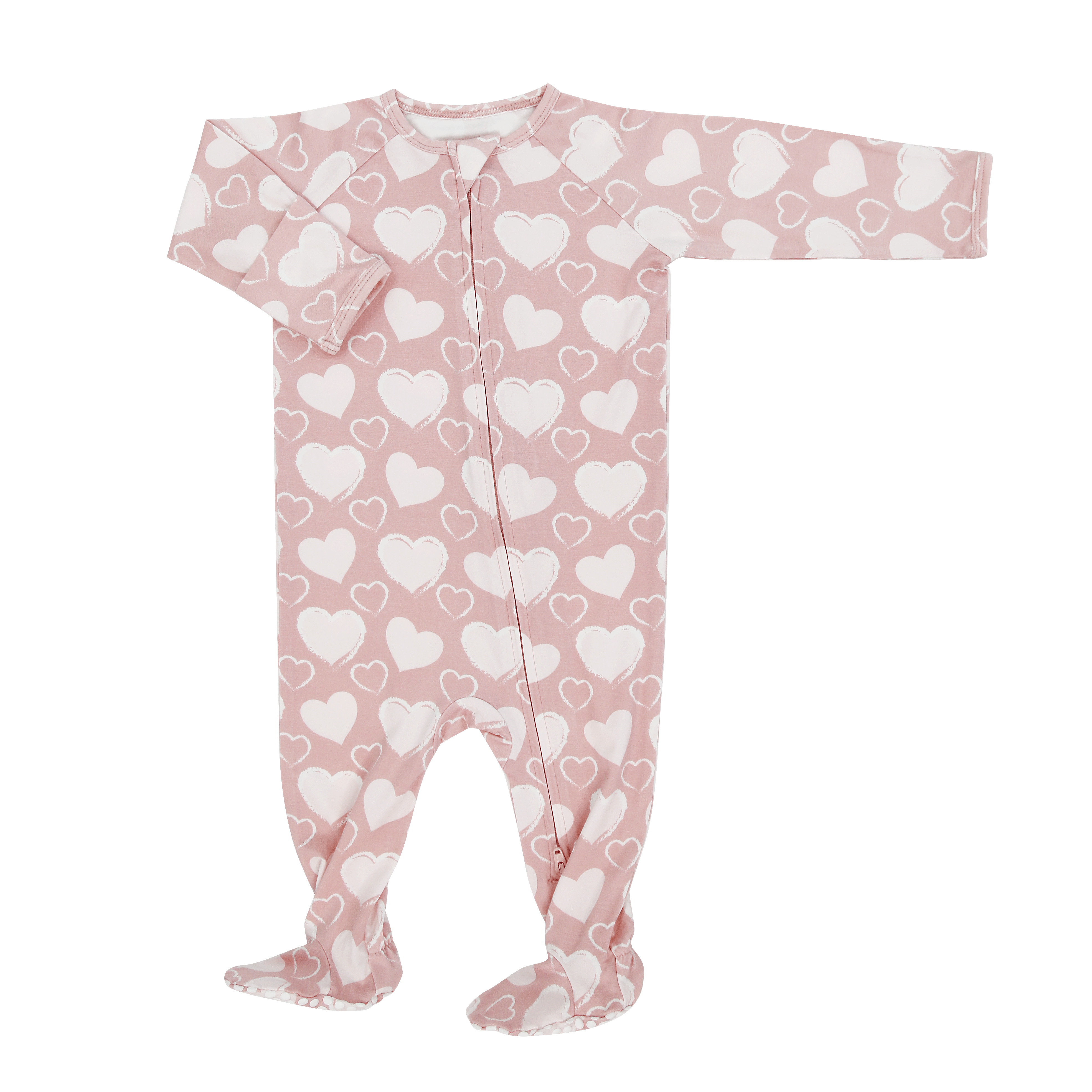 So Much Love Zipper Footie | Milk & Baby