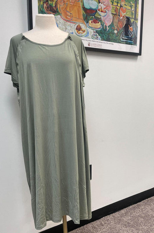 Soft as Butter Labor & Delivery Gown in Sage - Milk & Baby 