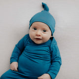 Blue Knotted Newborn Baby Gown | Milk & Baby