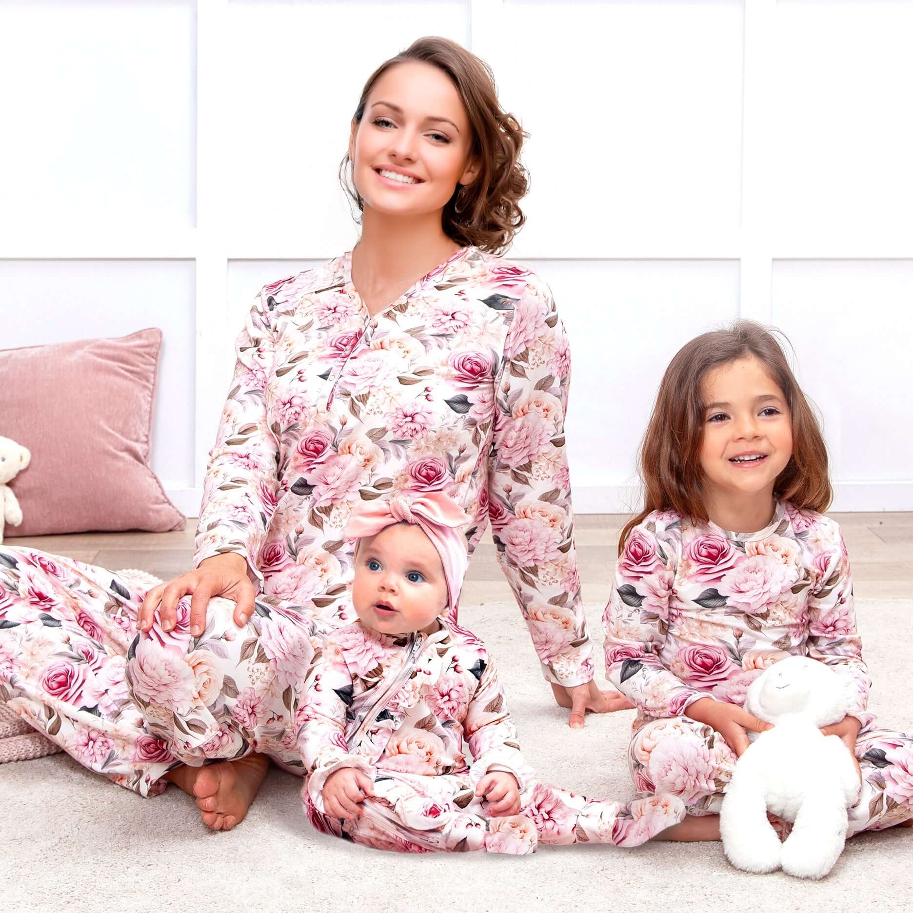 Garden Bouquet Baby Girl Bamboo Zipper Romper | Milk & Baby