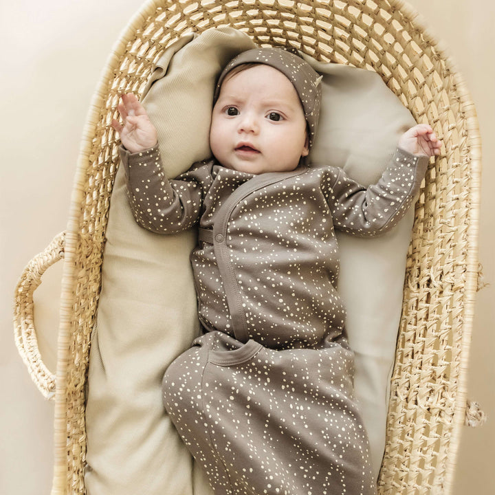 Organic Kimono Knotted Sleep Gown | Speckle Milk & Baby
