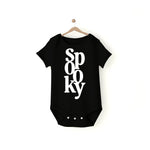SPOOKY Onesie | Dress your little one in spooky style with this adorable baby onesie—ideal for babies not quite ready for a full costume. Soft, comfy, and easy to wear, it keeps your tiny ghost or goblin cozy during Halloween fun. Perfect for all the litt