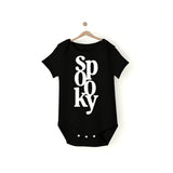 SPOOKY Onesie | Dress your little one in spooky style with this adorable baby onesie—ideal for babies not quite ready for a full costume. Soft, comfy, and easy to wear, it keeps your tiny ghost or goblin cozy during Halloween fun. Perfect for all the litt