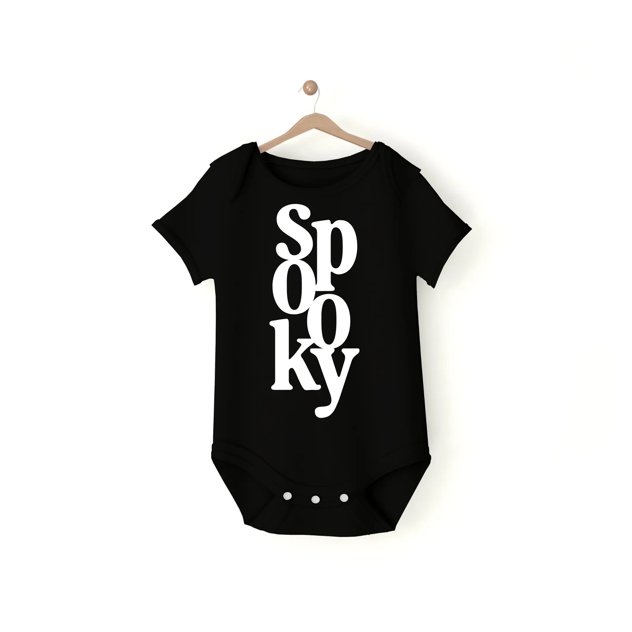 SPOOKY Onesie | Dress your little one in spooky style with this adorable baby onesie—ideal for babies not quite ready for a full costume. Soft, comfy, and easy to wear, it keeps your tiny ghost or goblin cozy during Halloween fun. Perfect for all the litt