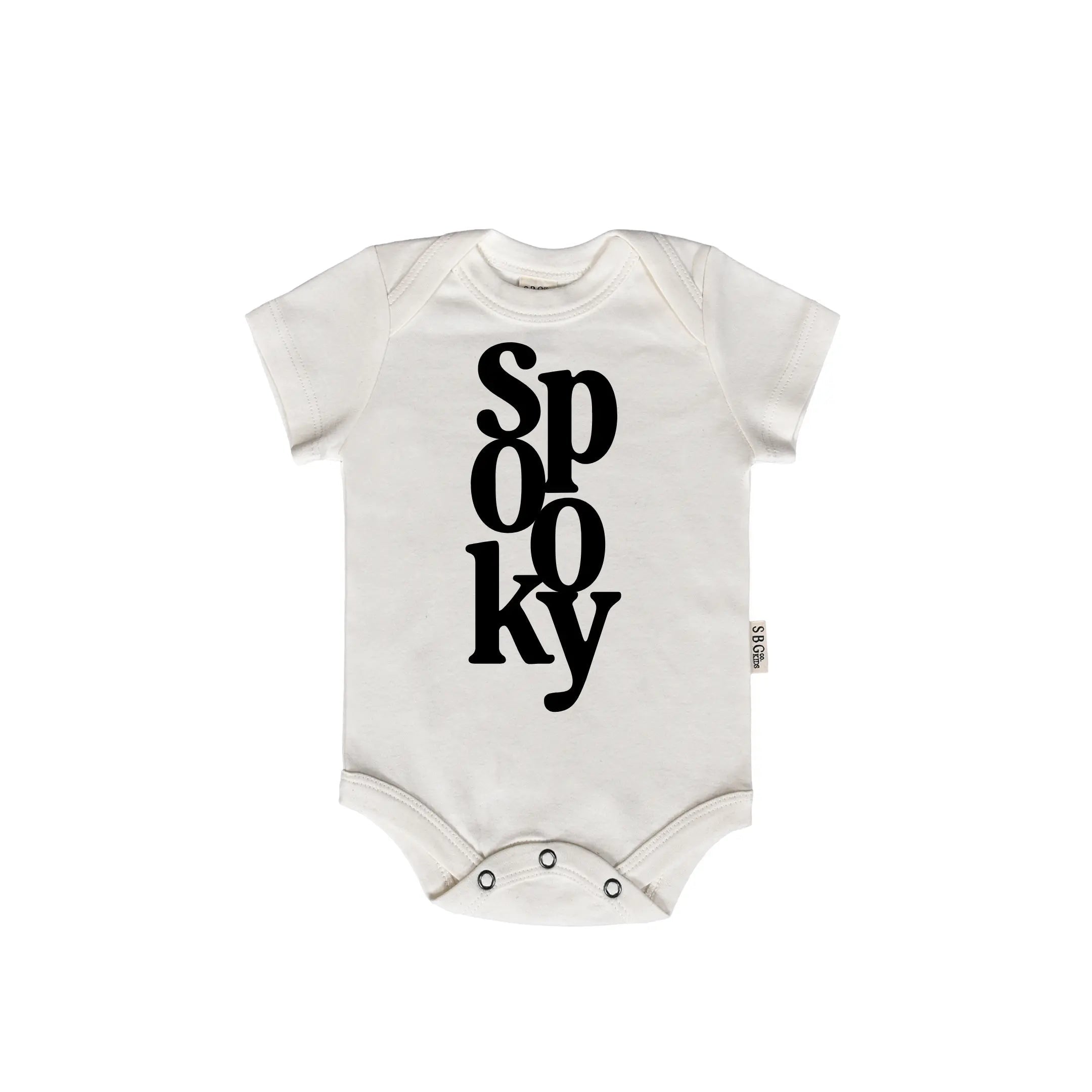 SPOOKY Onesie | Dress your little one in spooky style with this adorable baby onesie—ideal for babies not quite ready for a full costume. Soft, comfy, and easy to wear, it keeps your tiny ghost or goblin cozy during Halloween fun. Perfect for all the litt