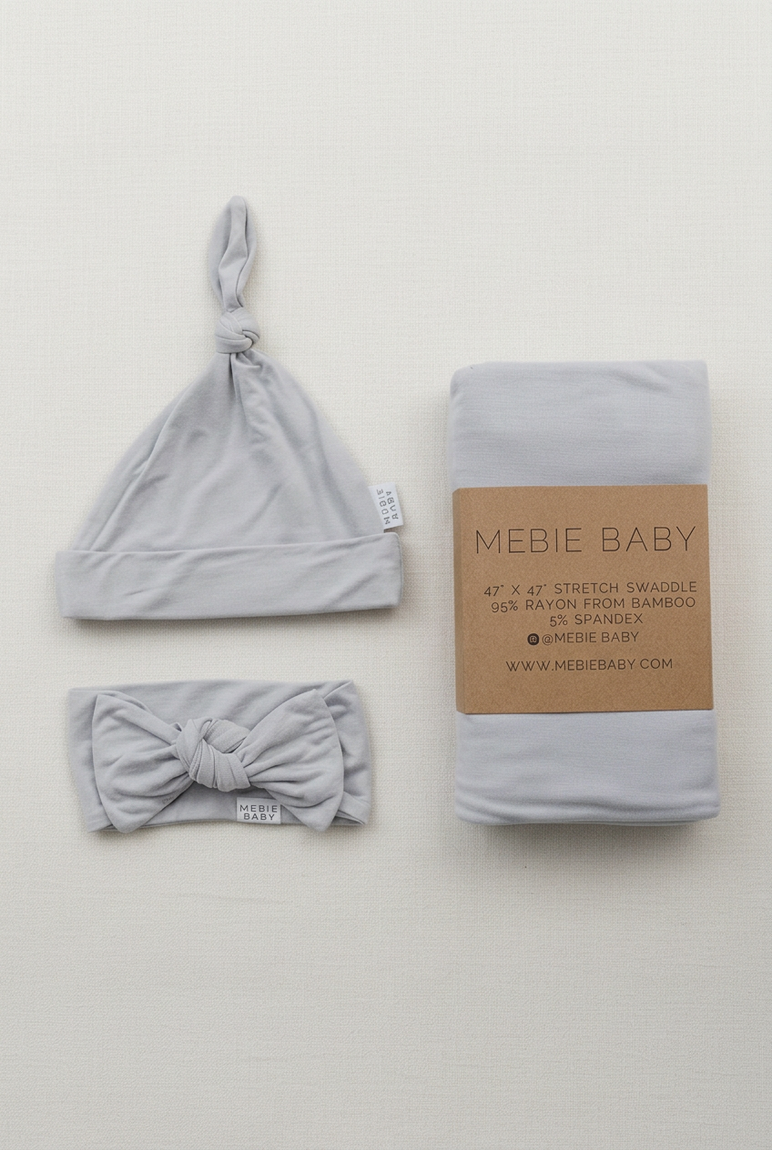 Stone swaddle set in portrait format with extra breathing room