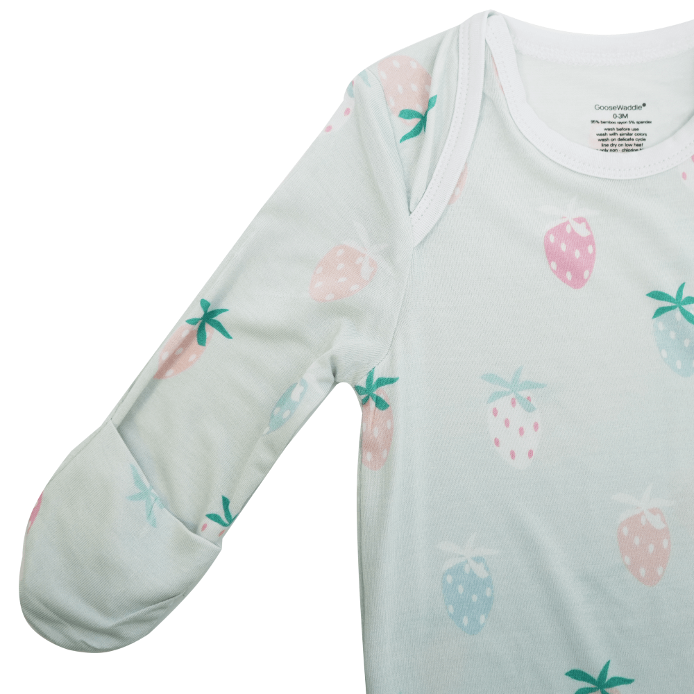 Strawberry Print Knotted Gown | Milk & Baby