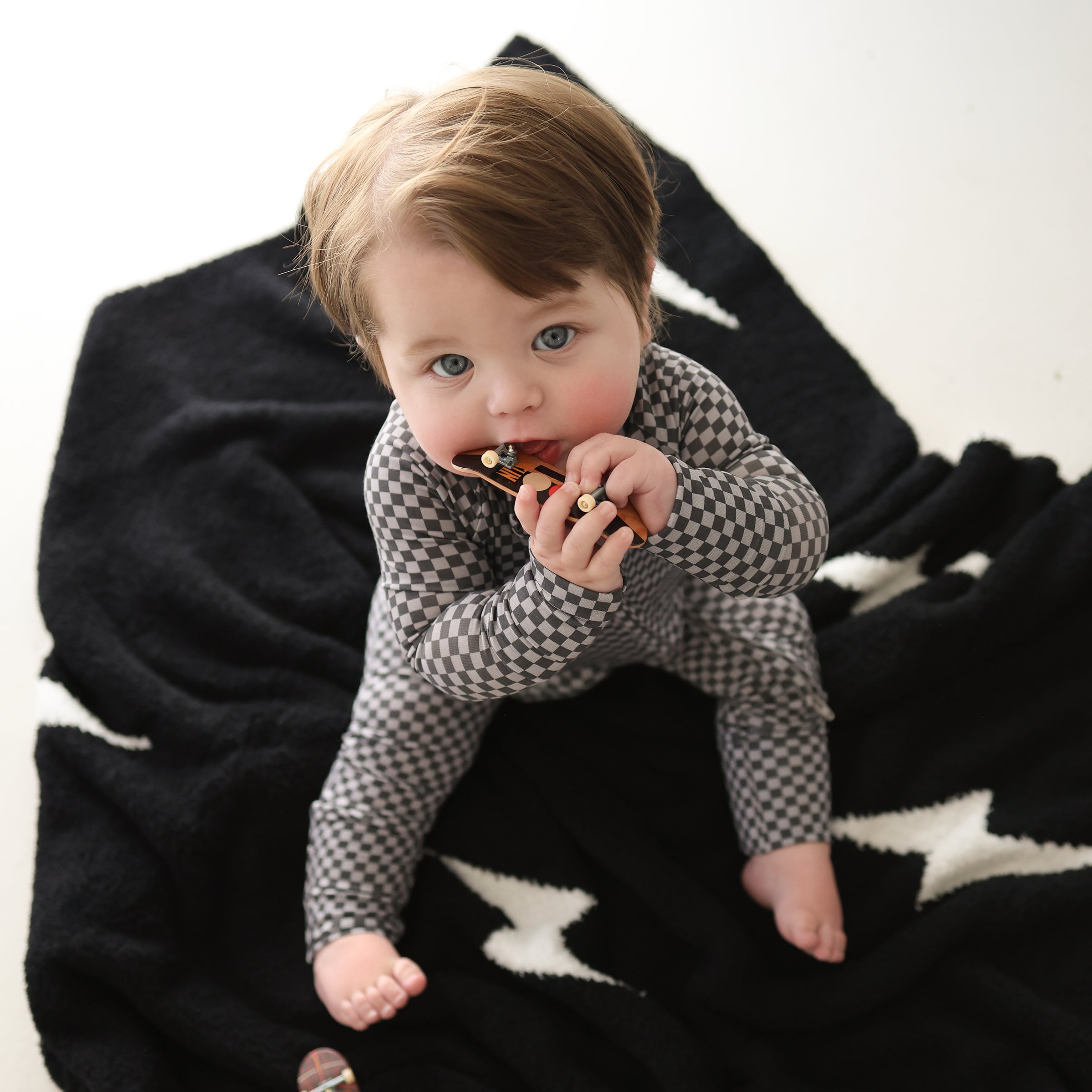 Street Micro Check | Bamboo Zip Pajamas