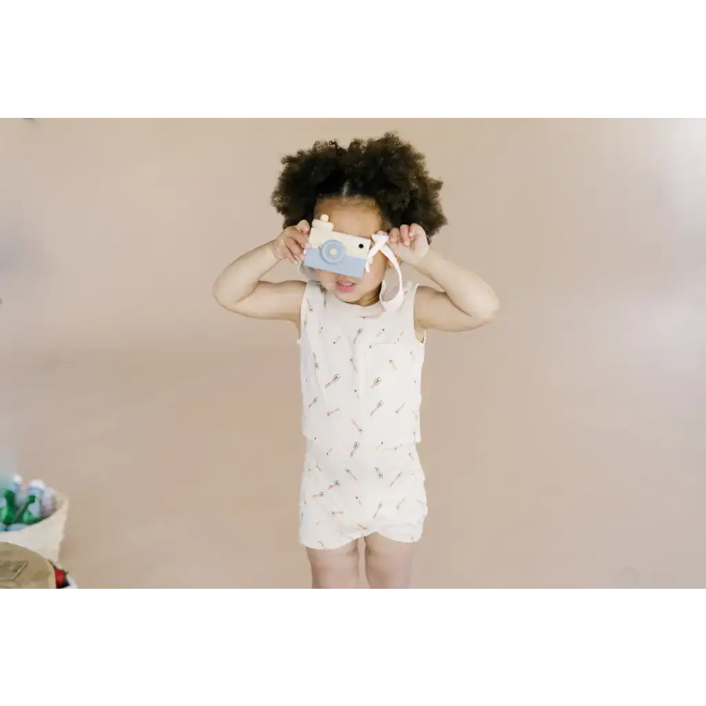 Beige Pocket Playsuit for the Ultimate Summer Vibe in Super Soft Cotton | Milk & Baby