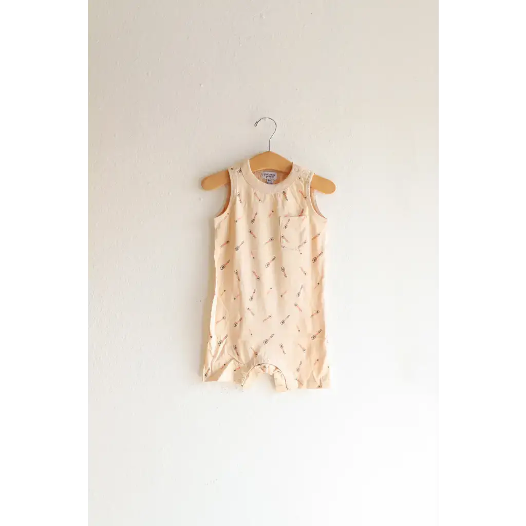 Beige Pocket Playsuit for the Ultimate Summer Vibe in Super Soft Cotton | Milk & Baby