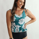 Tie Shoulder Peplum Tankini beach