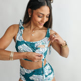 Tie Shoulder Breastfeeding Bikini Swimsuit Top