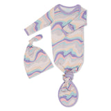 Swirls Knotted Gown & Hat