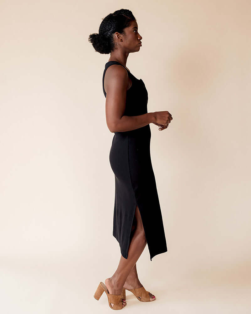 Organic Cotton Ribbed Knit Maternity to Nursing Tank Dress | Milk & Baby