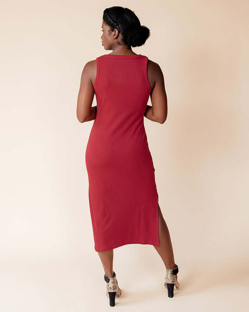 Organic Cotton Ribbed Knit Maternity to Nursing Tank Dress | Milk & Baby