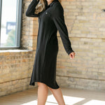 Teagan Black Ultra Soft Shirt Dress | Milk & Baby